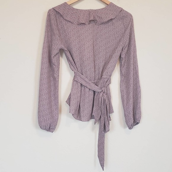 Max Studio Ruffle Front Faux Wrap Top - Picture 3 of 11